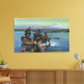 Washington - Sicht auf die Fischer, die einen Lach Leinwanddruck (Insitu (Wohnzimmer))