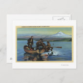Washington - Sicht auf die Fischer, die einen Lach Postkarte (Vorne/Hinten)
