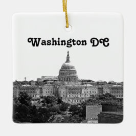 Washington Skyline Etched Keramikornament