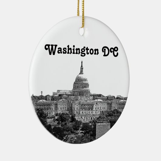 Washington Skyline Etched Keramikornament (Rechts)