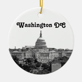 Washington Skyline Etched Keramikornament