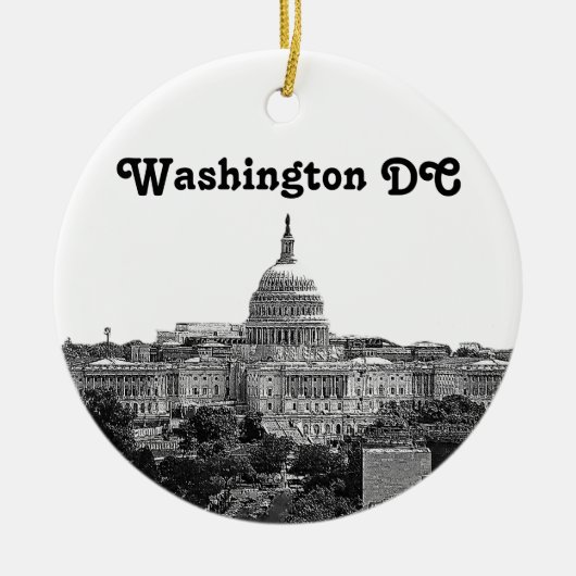 Washington Skyline Etched Keramikornament (Vorne)
