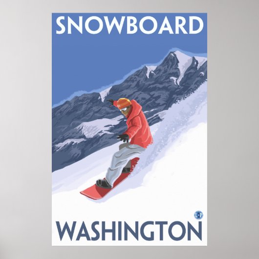 Washington - Snowboarden Poster (Vorne)