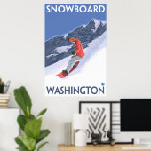 Washington - Snowboarden Poster (Heimbüro)