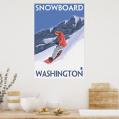 Washington - Snowboarden Poster (Küche)