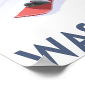 Washington Snowboarding Vintage Travel Poster (Ecke)