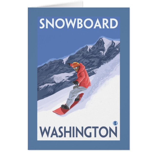 Washington Snowboarding Vintage Travel Poster (Vorne)