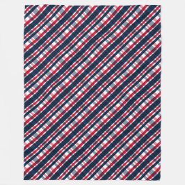 Washington Sports Fan Blue White Red Kariert Fleecedecke