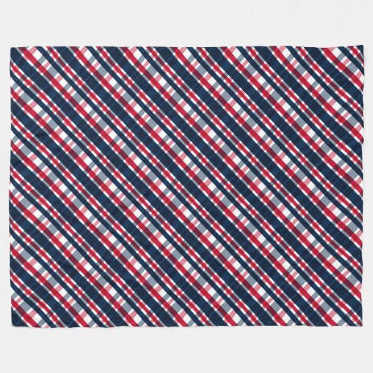 Washington Sports Fan Blue White Red Kariert Fleecedecke (Vorderseite (Horizontal))