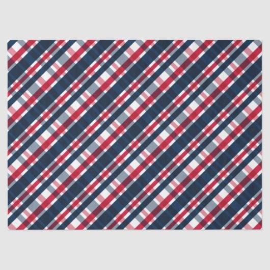 Washington Sports Fan Blue White Red Kariert Seidenpapier (Vorderseite)