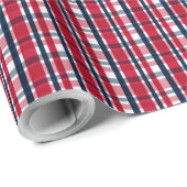 Washington Sports Fan Red White Blue Kariert Geschenkpapier (Rolleneckpunkt)