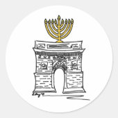 Washington Square Arch NYC Happy Hanukkah Menorah Runder Aufkleber (Vorderseite)