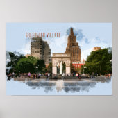 Washington Square Park Greenwich Village mit TEXT Poster (Vorne)
