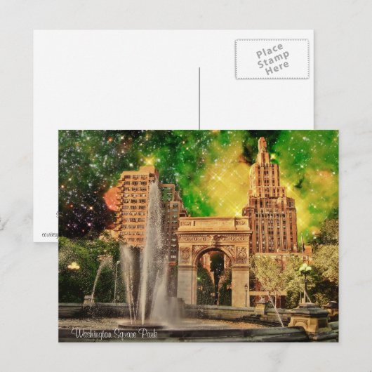 Washington Square Park, NYC Postkarte (Vorne/Hinten)