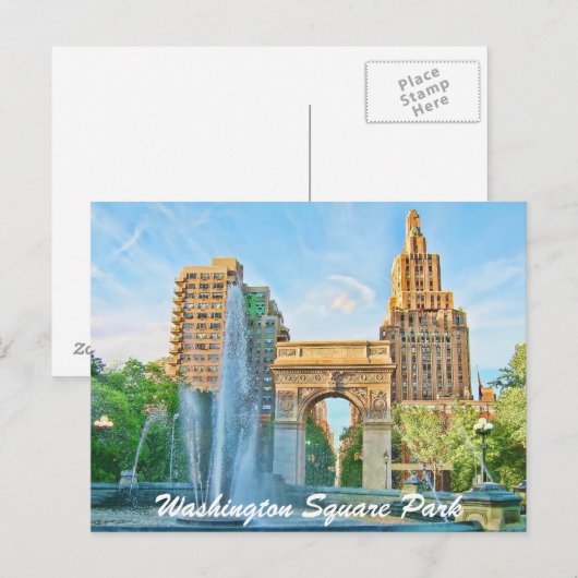 Washington Square Park Postkarte (Vorne/Hinten)