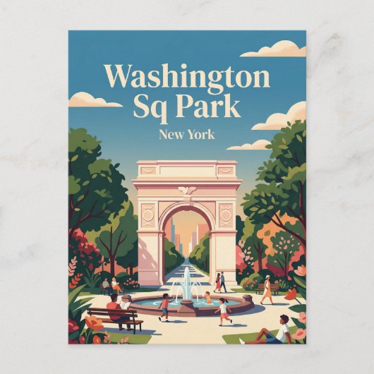 Washington Square Park USA Postkarte (Vorderseite)