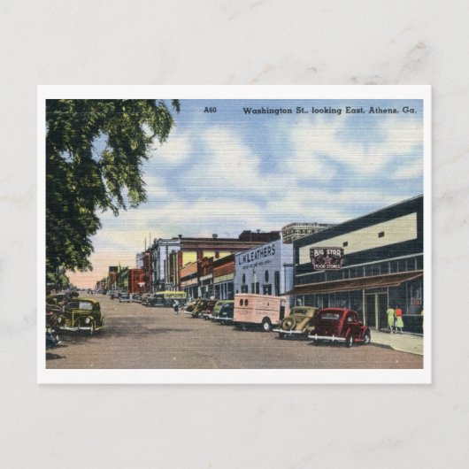 Washington St., Athen, Georgia Vintag Postkarte (Vorderseite)