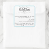 Washington St. Cottage Food Business Backlabel Quadratischer Aufkleber (Tasche)