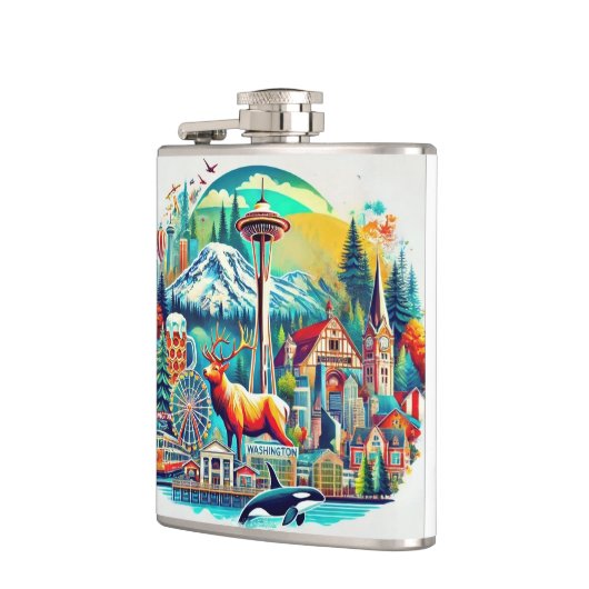 Washington Staat Adventure Flask Flachmann (Links)