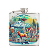 Washington Staat Adventure Flask Flachmann (Vorderseite)