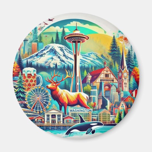 Washington Staat Adventure Magnet (Vorne)