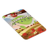 Washington Staat Apple Trevel Poster Cartoon. Magnet (Rechte Seite)