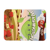 Washington Staat Apple Trevel Poster Cartoon. Magnet (Horizontal)