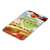 Washington Staat Apple Trevel Poster Cartoon. Magnet (Linke Seite)