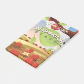 Washington Staat Apple Trevel Poster Cartoon. Post-it Klebezettel (angewinkelt)