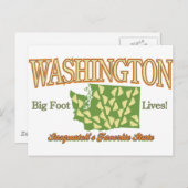 Washington Staat - Bigfoot Lives! Postkarte (Vorne/Hinten)