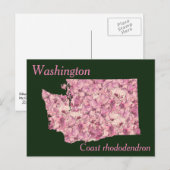Washington Staat Blume Collage Map Postkarte (Vorne/Hinten)