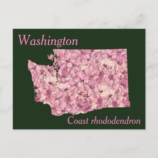 Washington Staat Blume Collage Map Postkarte (Vorderseite)
