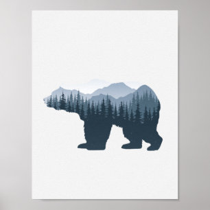 Washington Staat Decor, Pacific Northwest Mountain Poster