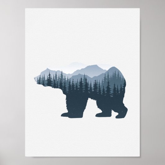 Washington Staat Decor, Pacific Northwest Mountain Poster (Vorne)