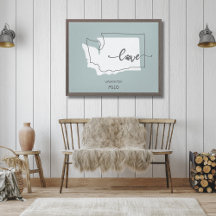 Washington Staat Dog Lover Canvas Print