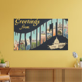 Washington (Staat) - Große Briefmarkenszenen 3 Leinwanddruck (Insitu (Wohnzimmer))