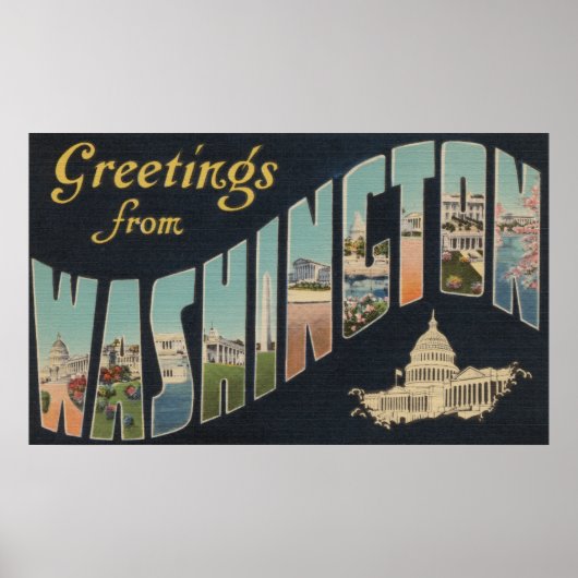 Washington (Staat) - Große Briefmarkenszenen 3 Poster (Vorne)