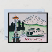 Washington Staat Illustration Postcard Postkarte (Vorne/Hinten)