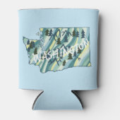 Washington Staat Illustriert Map Dosenkühler (Vorderseite)