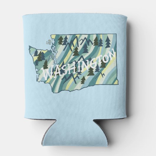 Washington Staat Illustriert Map Dosenkühler (Rückseite)