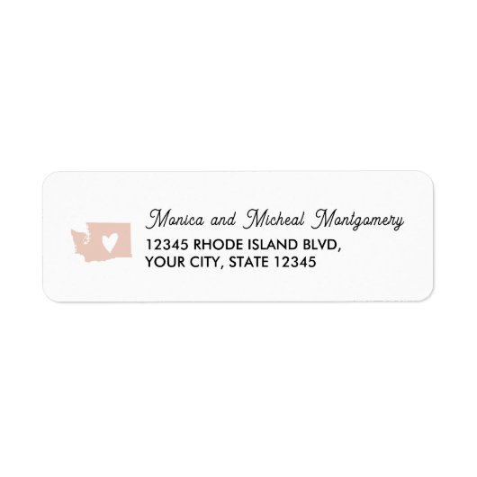 WASHINGTON Staat Karte mit Herz - JEDE FARBE (Vorne)