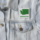 Washington Staat Map Green and White Square Button (Beispiel)