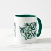 Washington Staat Map Illustration Tasse (VorderseiteRechts)