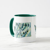Washington Staat Map Illustration Tasse (Vorderseite Links)
