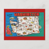 Washington Staat Map Postcard Postkarte (Vorderseite)
