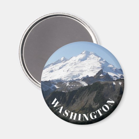 Washington Staat Mount Baker Foto Magnet (Vorderseite/Rückseite)