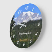 Washington Staat Mount Rainier Foto Große Wanduhr (Winkel)