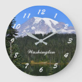 Washington Staat Mount Rainier Foto Große Wanduhr (Vorderseite)