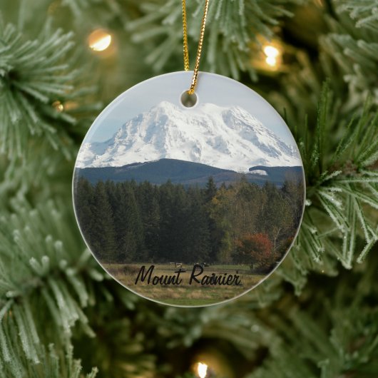 Washington Staat Mount Rainier Landscape Keramik Ornament (Baum)