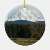 Washington Staat Mount Rainier Landscape Keramik Ornament (Hinten)